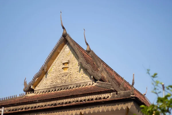 Камбоджа Сім Реабілітувався Чудовий Вигляд Буддійського Храму Місті — стокове фото