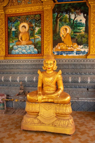 Камбоджа Пожинаем Прекрасный Вид Буддийский Храм Городе — стоковое фото