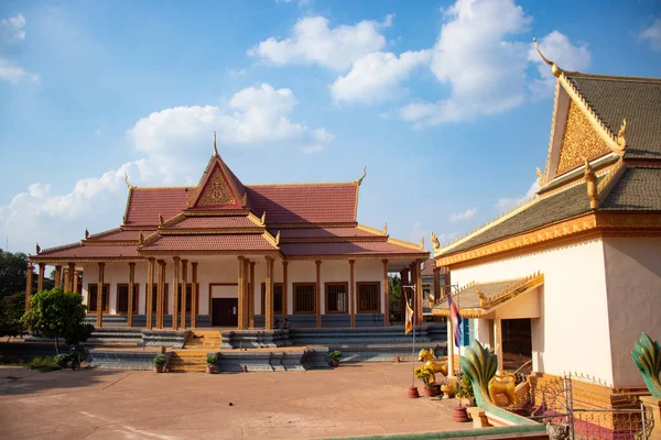 Камбоджа Пожинаем Прекрасный Вид Буддийский Храм Городе — стоковое фото
