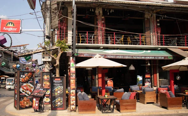 Camboja Siem Reap Uma Bela Vista Restaurante Cidade — Fotografia de Stock