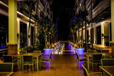 Kamboçya. Siem Reap. Şehirdeki Tara Angkor Oteli 'nin güzel bir manzarası.