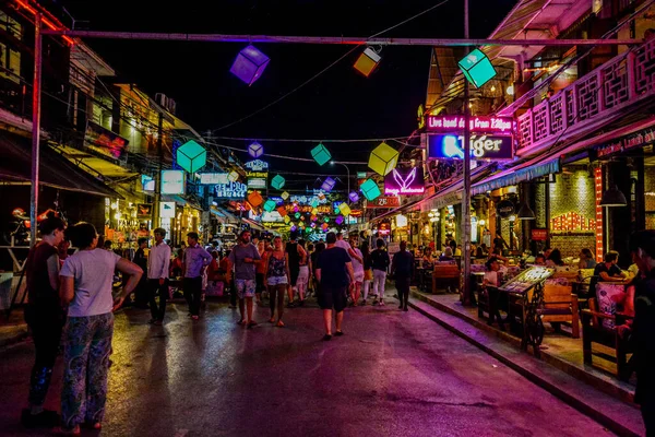 Cambogia Siem Reap Una Splendida Vista Pub Street Città — Foto Stock