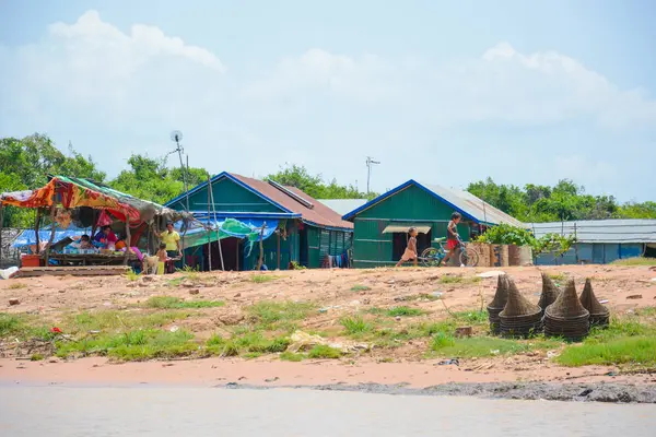 Cambodja Siem Reap Tonle Sap Dorp — Stockfoto