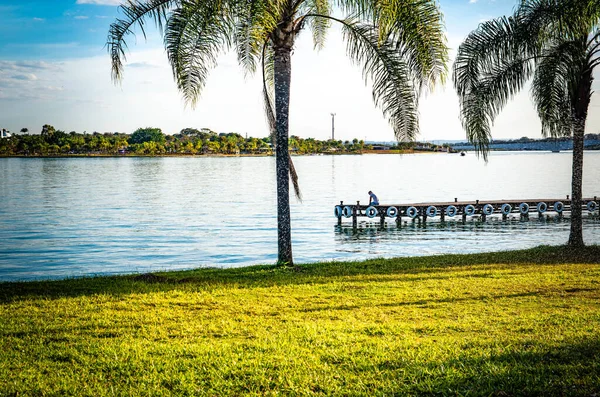 Vista Panorâmica Lago Paranoa Brasil — Fotografia de Stock