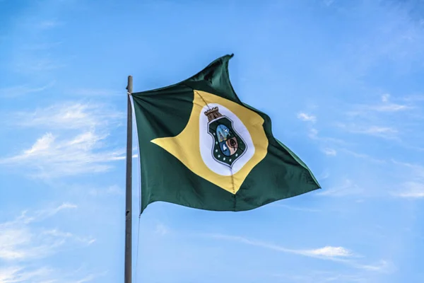 Nahaufnahme Der Brasilianischen Staatsflagge — Stockfoto