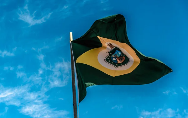 Närbild Brasiliens Statsflagga — Stockfoto