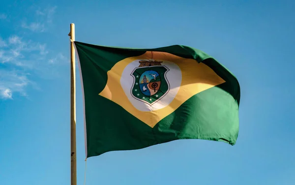 Крупный План Государственного Флага Бразилии — стоковое фото
