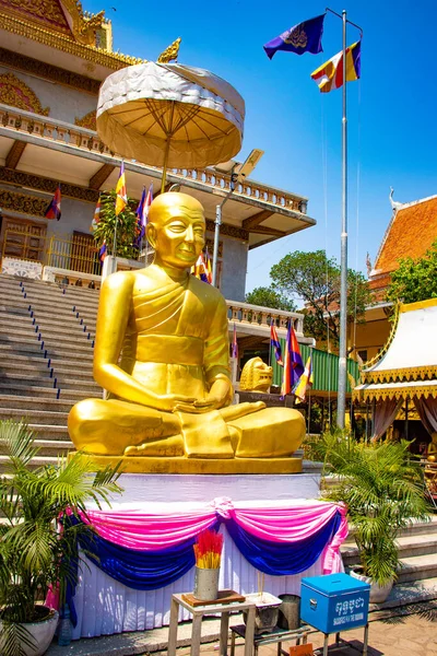 Phnom Penh Décorations Temple Bouddhiste Cambodge — Photo