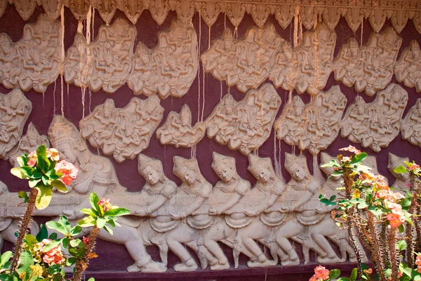 Buddhistische Tempeldekorationen Phnom Penh Kambodscha — Stockfoto