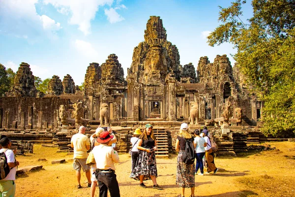 Днем Камбодже Древний Буддийский Храм Ангкор — стоковое фото