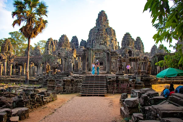 Angkor Starożytnej Świątyni Buddyjskiej Dzień Kambodży — Zdjęcie stockowe
