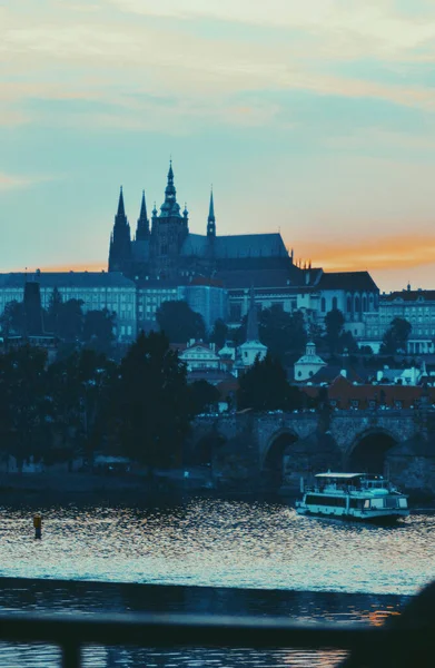 Prag Tjeckien Jul 2015 Vacker Utsikt Över Historiska Byggnader Och — Stockfoto