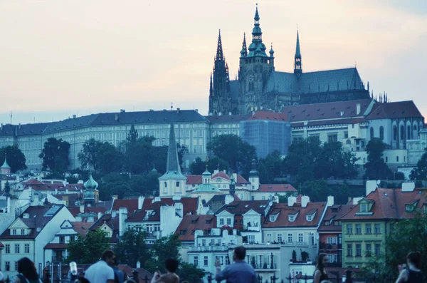 Прага Чехия Июля 2015 Прекрасный Вид Исторические Здания Статуи Городе — стоковое фото