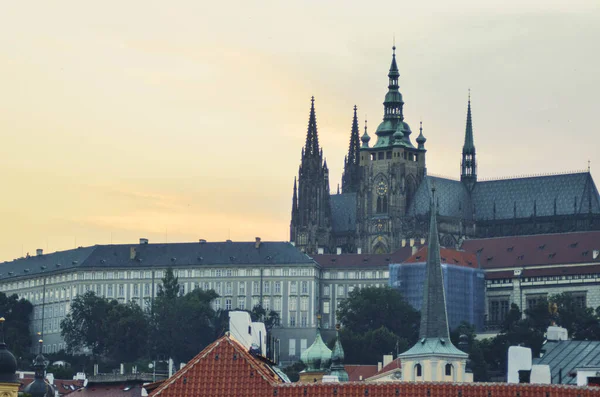 Praag Tsjechië Jul 2015 Een Prachtig Uitzicht Historische Gebouwen Standbeelden — Stockfoto