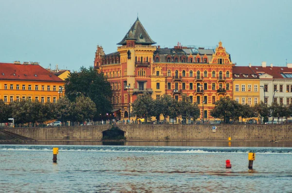 Malebný Pohled Pražské Město Soumraku — Stock fotografie