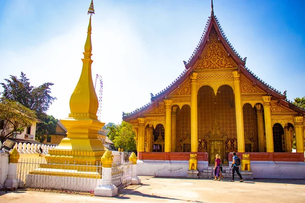 Arquitetura Templo Budista Laos — Fotografia de Stock