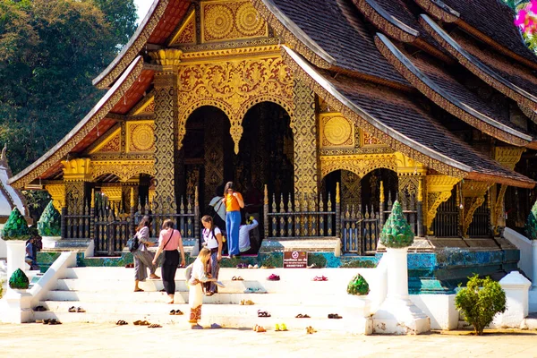 老挝佛教寺庙建筑 — 图库照片