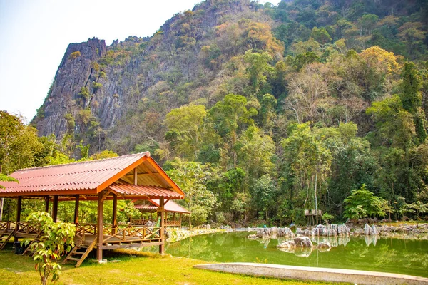 Parque Lagoa Azul Cidade Vang Vieng Laos — Fotografia de Stock