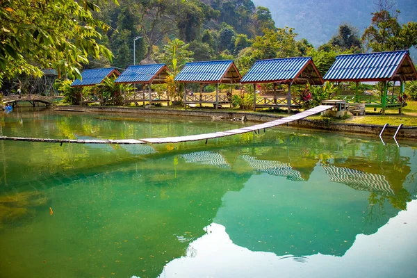 Blue Lagoon Park Vang Vieng Stad Laos — Stockfoto