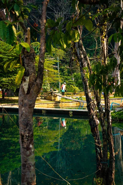 Park Blue Lagoon Mieście Vang Vieng Laos — Zdjęcie stockowe