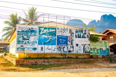 Laos 'taki Vang Vieng Şehri