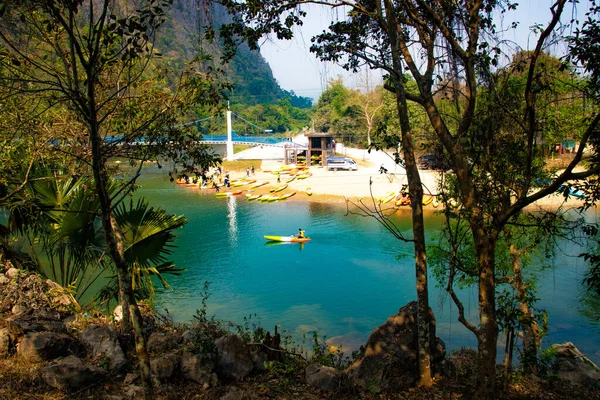 Orașul Vang Vieng Laos — Fotografie, imagine de stoc