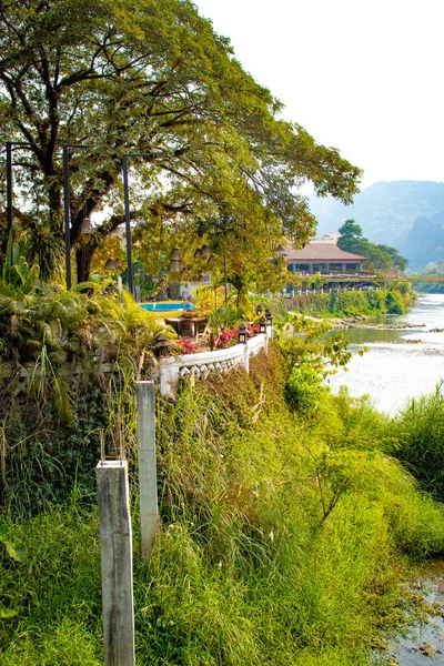 老挝Vang Vieng的南松河 — 图库照片