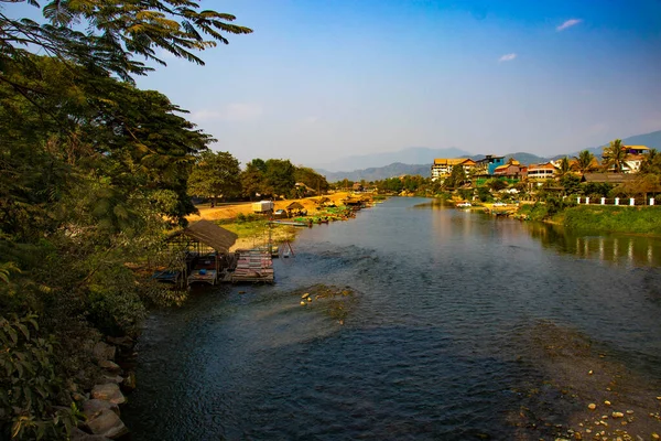 Río Nansong Vang Vieng Laos —  Fotos de Stock