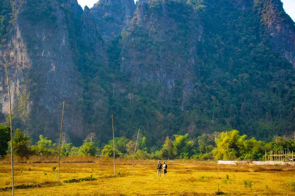 老挝Vang Vieng的南松河 — 图库照片