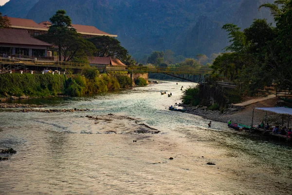 Rivière Nansong Vang Vieng Laos — Photo