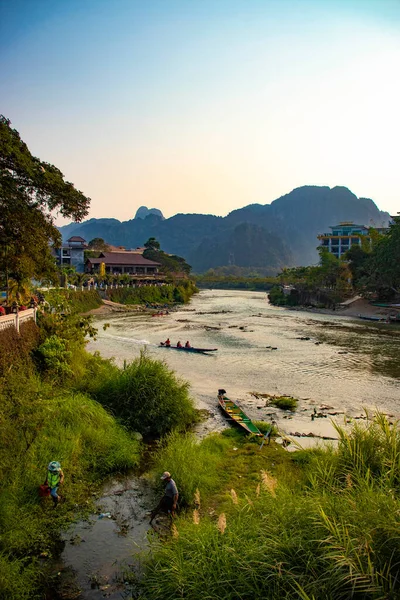 Rivière Nansong Vang Vieng Laos — Photo