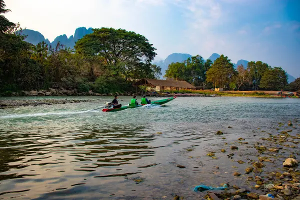 Rio Nansong Vang Vieng Laos — Fotografia de Stock