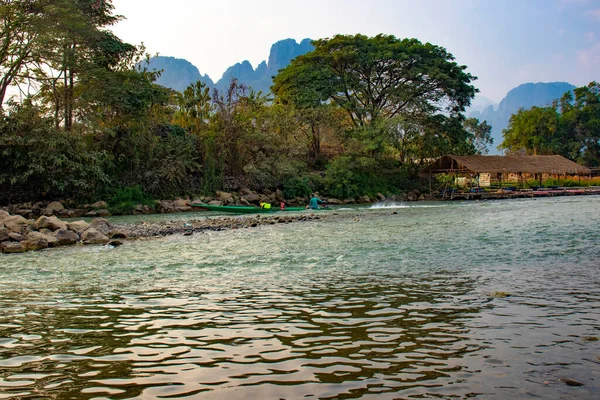 Rio Nansong Vang Vieng Laos — Fotografia de Stock