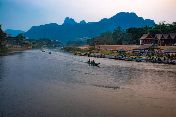 Nansong River Vang Vieng Laos — Stock Photo, Image