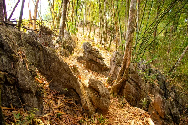 Ορεινή Περιοχή Στο Vang Vieng Λάος — Φωτογραφία Αρχείου