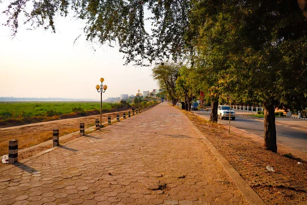 Scena Miejska Dzień Vientiane Laos — Zdjęcie stockowe