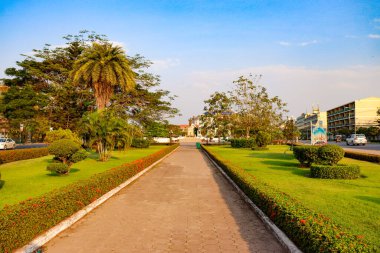 Gündüz şehir manzarası, Vientiane, Laos 