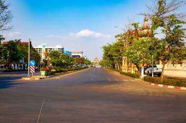Gündüz şehir manzarası, Vientiane, Laos 