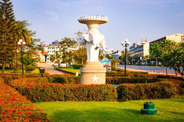 Scena Miejska Dzień Vientiane Laos — Zdjęcie stockowe