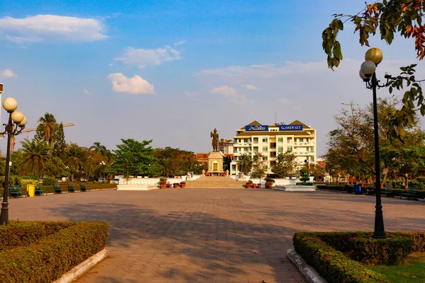 Scena Miejska Dzień Vientiane Laos — Zdjęcie stockowe