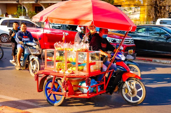 Міська Сцена Вдень Єнтьян Лаос — стокове фото