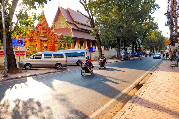 Városi Jelenet Nappal Vientiane Laosz — Stock Fotó