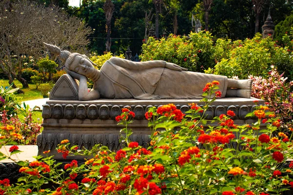 Buddha Park Con Stautes Vecchio Tono Laos — Foto Stock