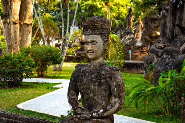 Buddha Park Mit Altem Ton Laos — Stockfoto