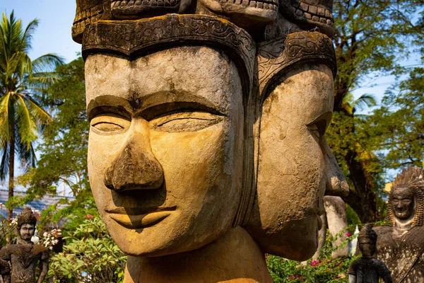 Buddha Park Mit Altem Ton Laos — Stockfoto
