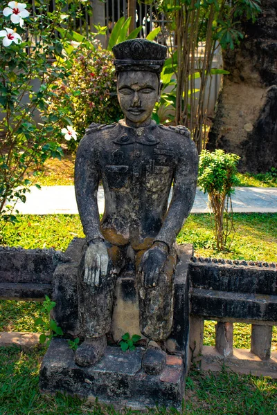 Buddha Park Old Tone Stautes Laos — Stock Photo, Image