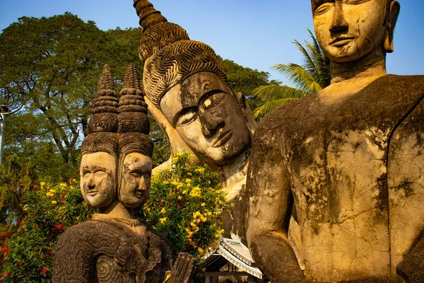 Buddha Parkı Laos Eski Usul Duruyor — Stok fotoğraf