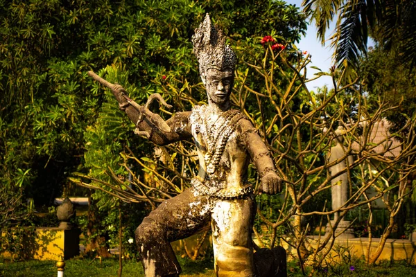 Estátuas Antigas Pedra Buddha Park Laos — Fotografia de Stock