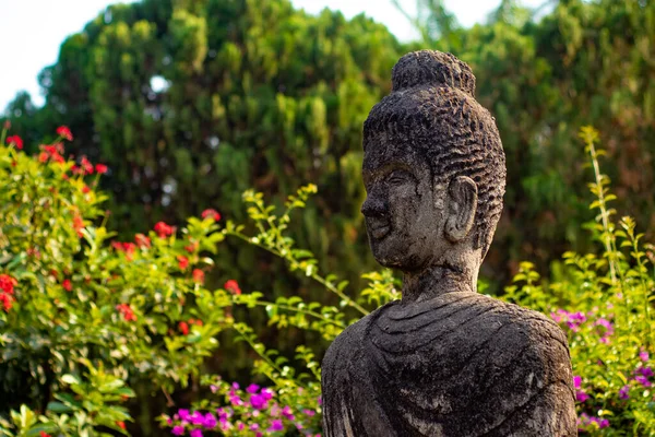 Antike Steinstatuen Buddha Park Laos — Stockfoto
