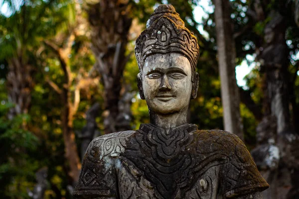 Antike Steinstatuen Buddha Park Laos — Stockfoto